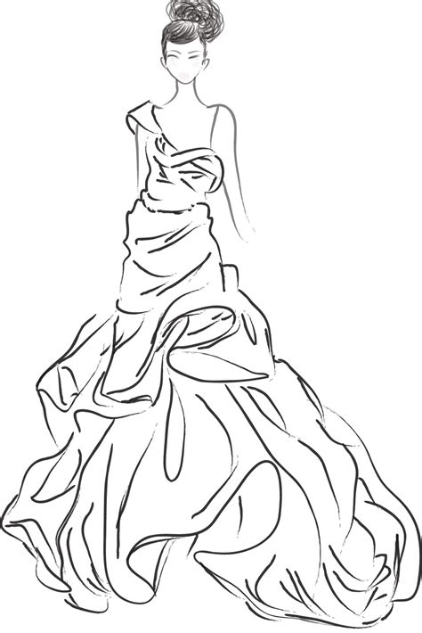 Fashion Model Outline Coloring Pages