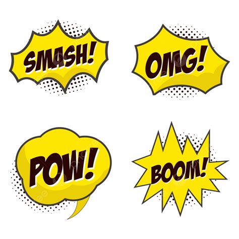 Comic Speech Bubbles Vector Art Png Colorful Comic Cartoon Speech