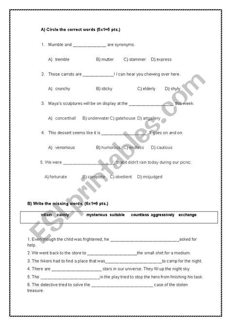 7th Grade Diagnostic Test Esl Worksheet By Flyinamber