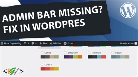 How To Fix The Missing Admin Bar On Wordpress Toolbar Not Showing