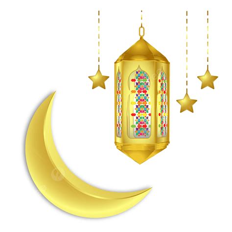 Eid Mubarak Moon Vector Hd Png Images Eid Mubarak Lantern Moon 3d