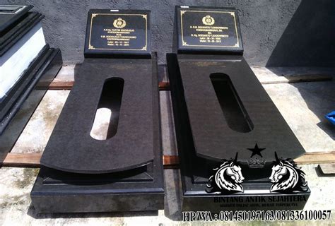 Kijing Kuburan Islam Bahan Granit Blacknero Ukuran Custom Marmer