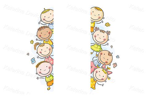 Kids Clipart Svg. Frame or Borders With Happy Kids Peeping - Etsy UK