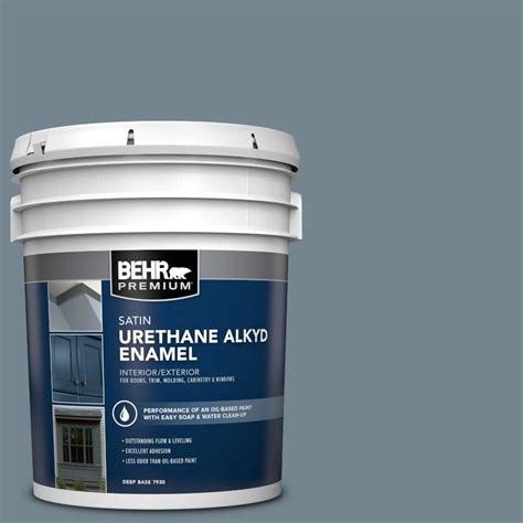 Behr Premium Gal N Adirondack Blue Urethane Alkyd Satin Enamel