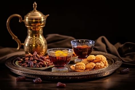 Premium Photo Traditional Arabic Coffee Set During Ramadan In Saudi