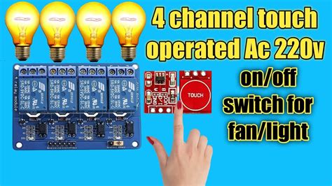 Ac 220v Touch On Off Switch 4 Channel Touch Operated On Off Switch