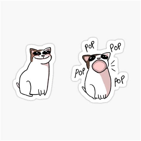 Pop Pop Pop Cat Meme Sticker Sticker For Sale By Sweets Trolley