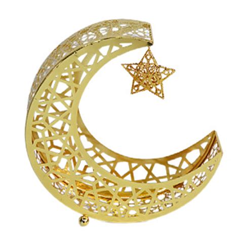 Tnobhg Decorative Serving Tray Eid Mubarak Moon Star Snack Tray