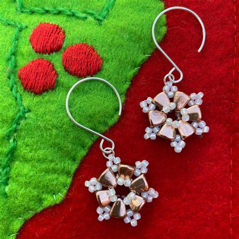 Beading Tutorial How To Make A Beaded Snowflake Earring Beadaholique