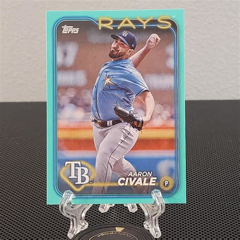 Aaron Civale Topps Series Fanatics Aqua Parallel Rays Brewers