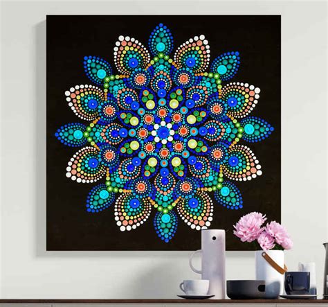 Mandala colourful dots mandala print wall art - TenStickers