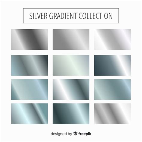 Premium Vector | Silver gradient collection