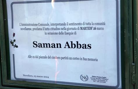 Saman Abbas Il Funerale Privato A Novellara La Sindaca La Sua Morte