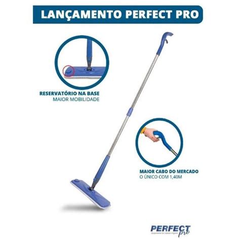 Mop Rodo Spray Perfect Pro Autom Tico Reservatorio Na Base Azul