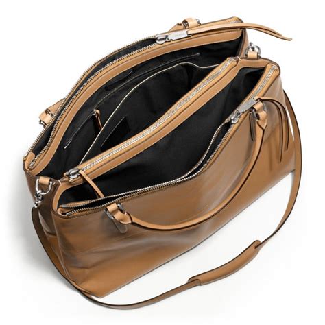 Coach Large Borough Bag In Retro Glove Tan Leather In Uecamel Brown