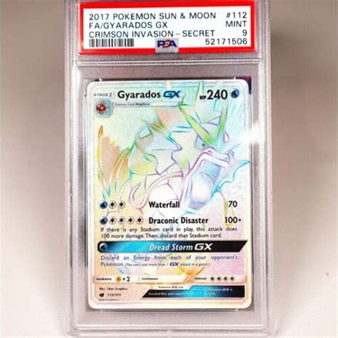 2017 Pokemon Crimson Invasion Gyarados Gx Full Art 112111 Psa 9 Ebay