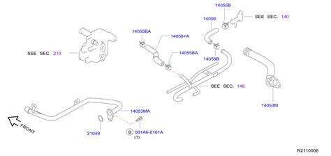 Nissan Altima Engine Coolant Hose 14056 3Z015 TYNANS NISSAN INC