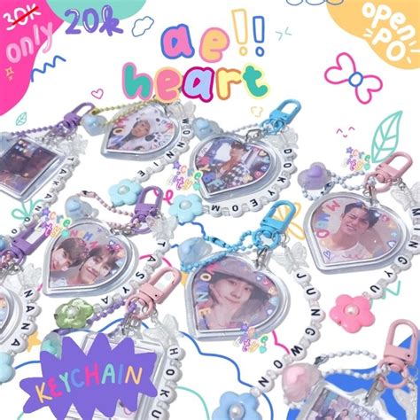 Jual Ae Heart Keychain Custom Kpop Beads Keychain Custom Foto