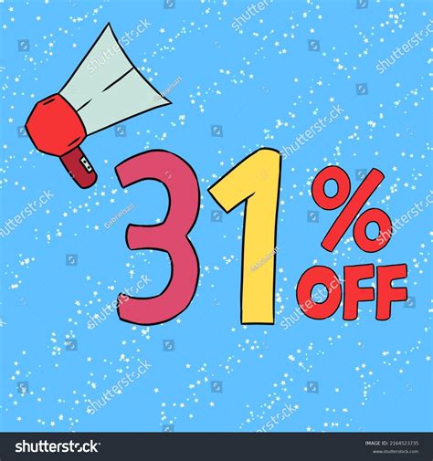 31 Percent Off Blue Banner Megaphone Stock Illustration 2164523735