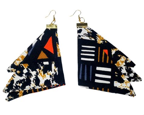 African Print Fabric Earrings Oversized Earrings Ankara Etsy