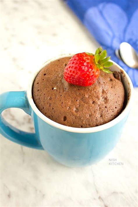 5 Minute Microwave Chocolate Mug Cake Video Nish Kitchen