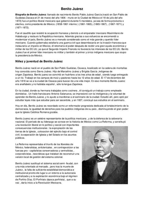 Biografia De Benito Juarez