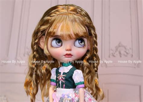 Bjd Cute Blythe Wig Double Braids Wave Hair Imitation Mohair Etsy