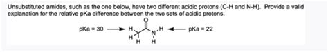 Solved Unsubstituted Amides Such As The One Below Have Two Chegg