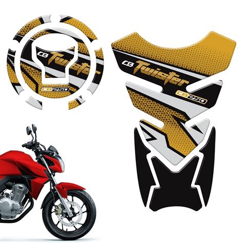 Adesivos Moto Honda Cb Bocal E Tanque Resinado Dourado Submarino