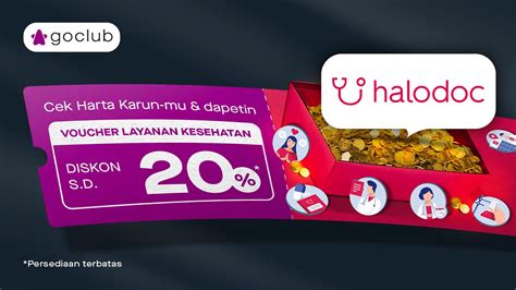 Promo Halodoc: Dapetin Diskon s.d. 20% di Halodoc dari GoClub! | GoClub