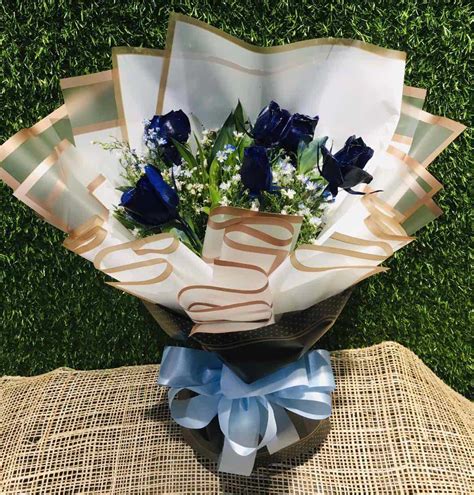 Send 6 Blue Roses Bouquet To Philippines