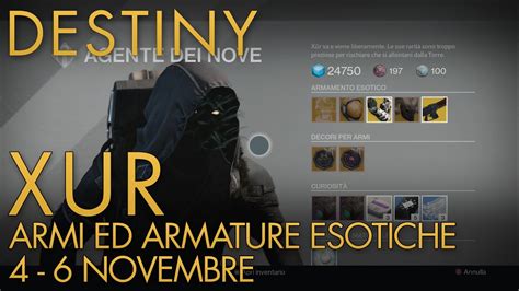 Destiny Analisi Xur Armi E Equipaggiamenti Esotici Novembre