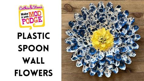 Upcycled Plastic Spoon Wall Flowers Decor Plastic Spoon Art Plastic