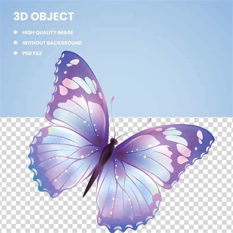 Premium PSD | 3d butterfly pink