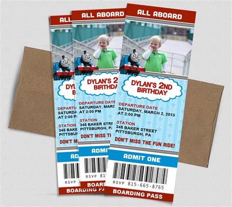 Thomas the train birthday ticket Invitation by ChelsiLeeDesigns