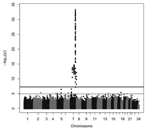 Manhattan Plot Of The Differentially Methylated Cpg Sites Between