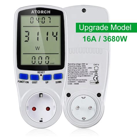 ATORCH 220v AC power meter digital wattmeter energy eu watt Calculator monitor electricity ...