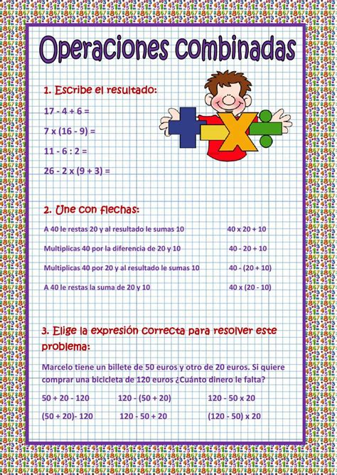 Operaciones Combinadas Ficha Interactiva Y Descargable Puedes Hacer