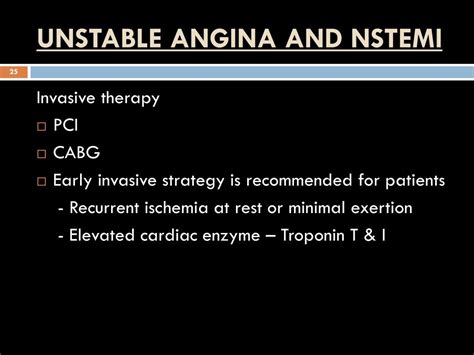 PPT TREATMENT Of CHRONIC STABLE ANGINA AND Acute Coronary Syndrome