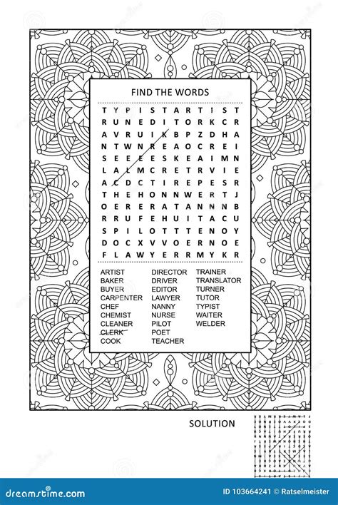 Puzzle And Coloring Activity Page For Adults Cartoon Vector | CartoonDealer.com #103664241