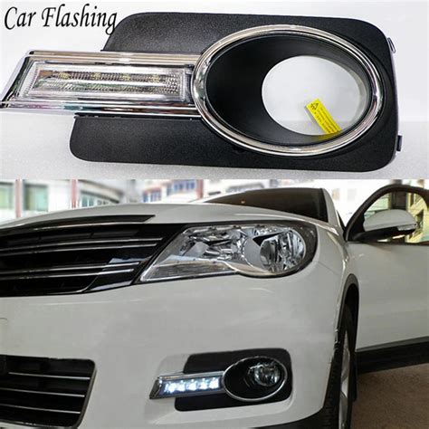 Car Flashing Pcs For Volkswagen Vw Tiguan Led Fog Drl