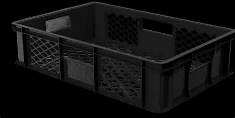 Rectangular Kg Black Plastic Vegetable Crates For Vegetables Storage