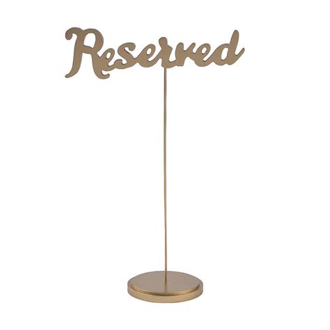 gold calligraphy reserved table signs party supplies  pieces