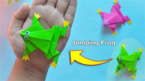 How To Make A Jumping Frog With Paper 🐸 Fun And Easy Origami Youtube