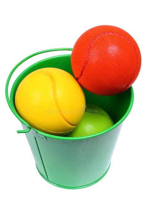 Bucket of balls-isolated stock photo. Image of pasttime - 24718572