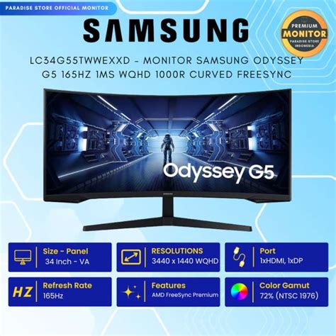 Jual Monitor Samsung Odyssey G5 165hz 1ms Wqhd 1000r Curved Freesync