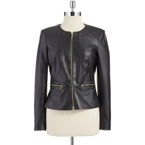 Calvin Klein Peplum Faux Leather Jacket