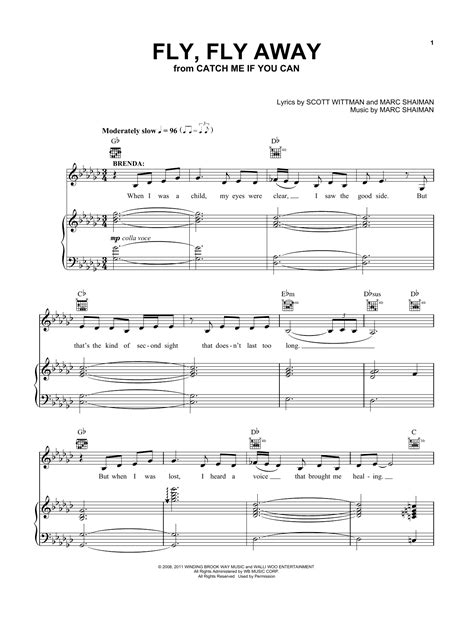 Kerry Butler Fly Fly Away From Catch Me If You Can Sheet Music