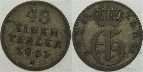 Mecklenburg Strelitz 1 48 Taler 1855 Georg 1816 1860 Ss MA Shops