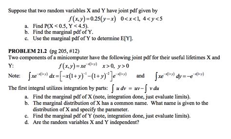 Solved Suppose That Two Random Variables X And Y Have Joint